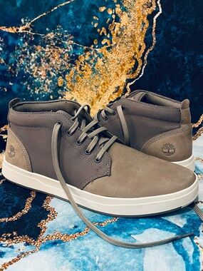 Timberland Davis Square Chukka Men’s 11 Gray Nubuck Fabric Casual Shoes